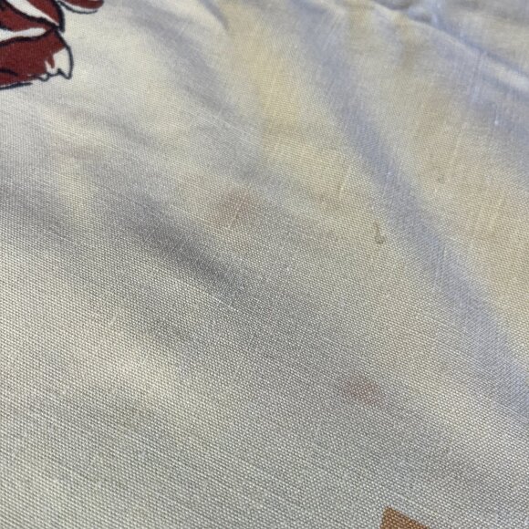 Vintage Yellow Tablecloth with Brown Flowers, 51" x 43" - Picture 6 of 6